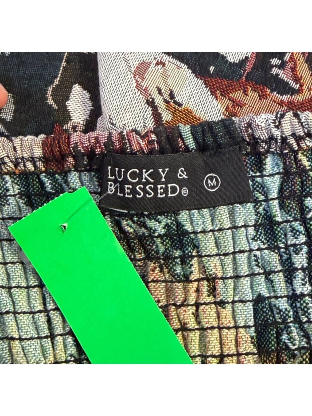 Lucky & Blessed Brown & Blue Horse Print Sleeveless Dress M - Picture 6 of 7